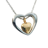 Stainless Steel Heart Within A Heart Cremation Pendant