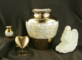 Elite Mother of Pearl Cremation Urn Ensamble