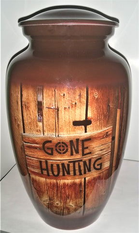 "Gone Hunting"  cremation urn