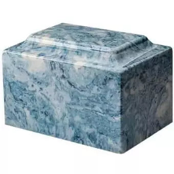 Sky Blue Cultured Marble Cremation Urn | Cultured Marble Urn | Vision Medical