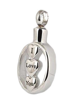 Cremation Jewelry | Stainless Steel "I Love You" Cremation Pendant | Vision Medical