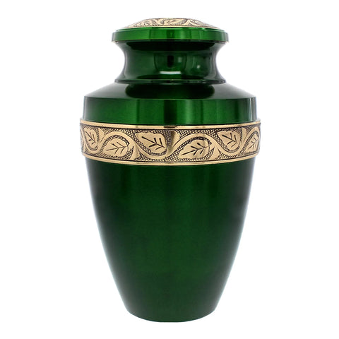 Adult Cremation Urn | Emerald Serenity Ash Urn