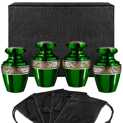 Emerald Serenity Ash Urns |  Set of 4 KEEPSAKES | Great Value for Funeral Directors