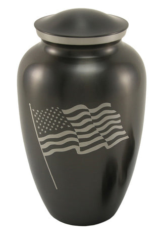 Slate Classic Flag Cremation Urn | Vision Medical