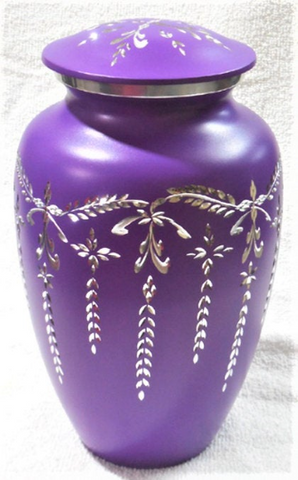 Victorian Purple Cremation Urn | Ash Cremation Urn| Adult Urn | Diamond Cut ash urn