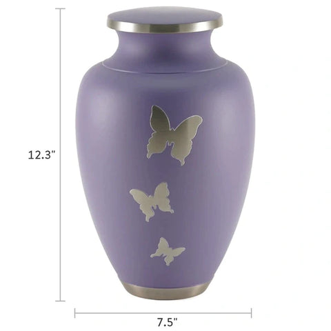 Extra Large Cremation Urn | XL Aria Butterflies | Designed for a large person up to 320#