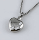 Stainless Steel Foot Print Heart Cremation Pendant
